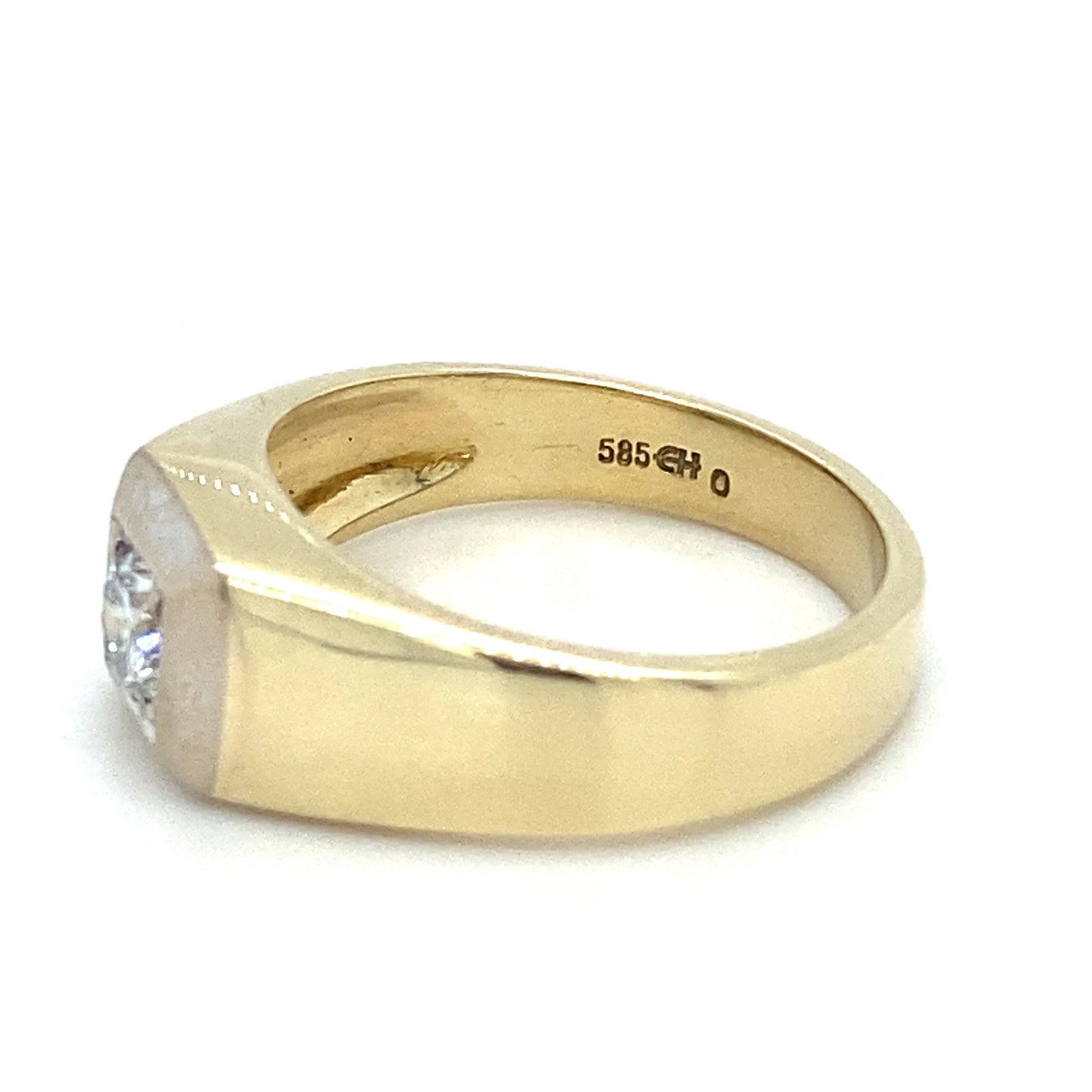 Brillantring Goldring 0,49ct Brillant RG.61 14K Gelbgold mit Zertifikat