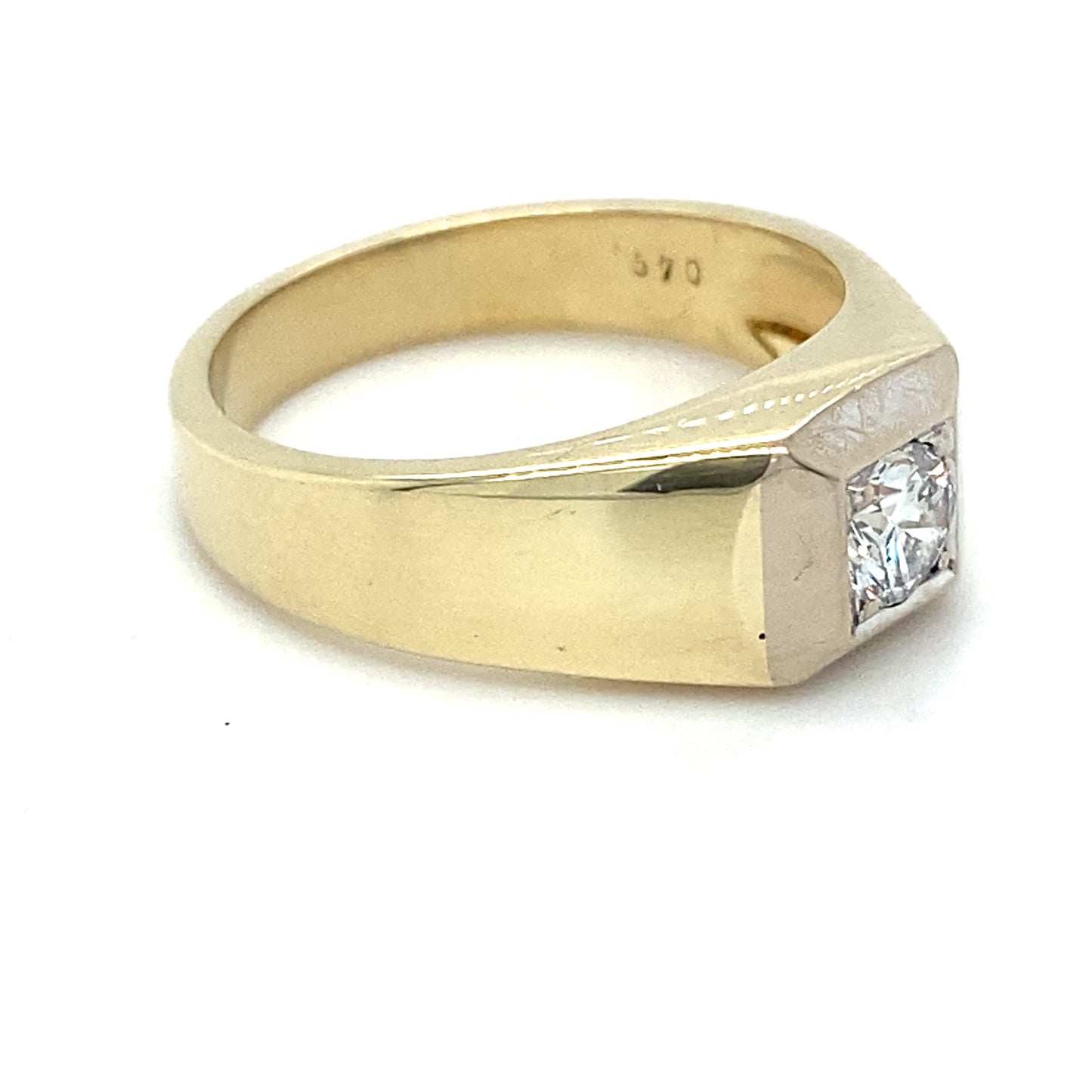 Brillantring Goldring 0,49ct Brillant RG.61 14K Gelbgold mit Zertifikat