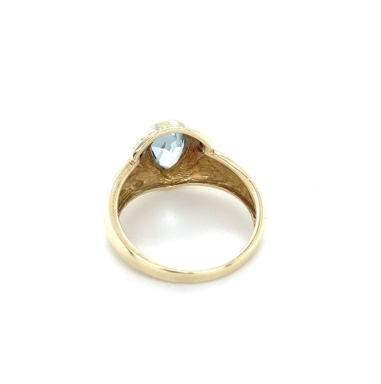 Goldring RG.56 14K Gelbgold hellblauer Tapaz