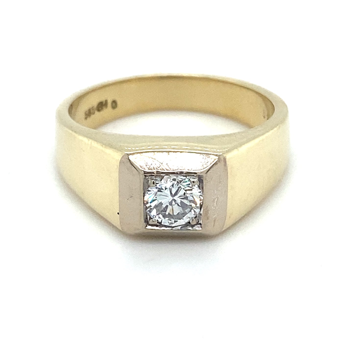 Brillantring Goldring 0,49ct Brillant RG.61 14K Gelbgold mit Zertifikat