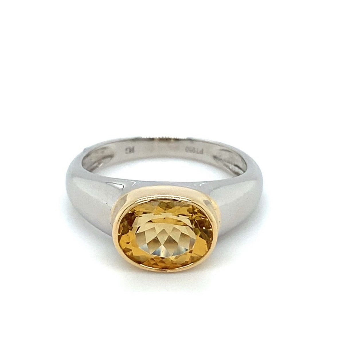 Edelstein Platinring Goldring RG.59 18K Gelbgold 950 Platin