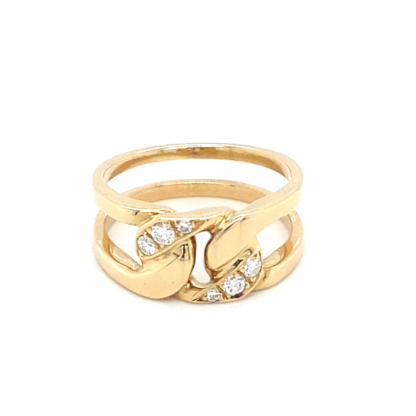 Brillanten Ring 18Karat Gelbgold 750er Goldring Diamanten Panzer