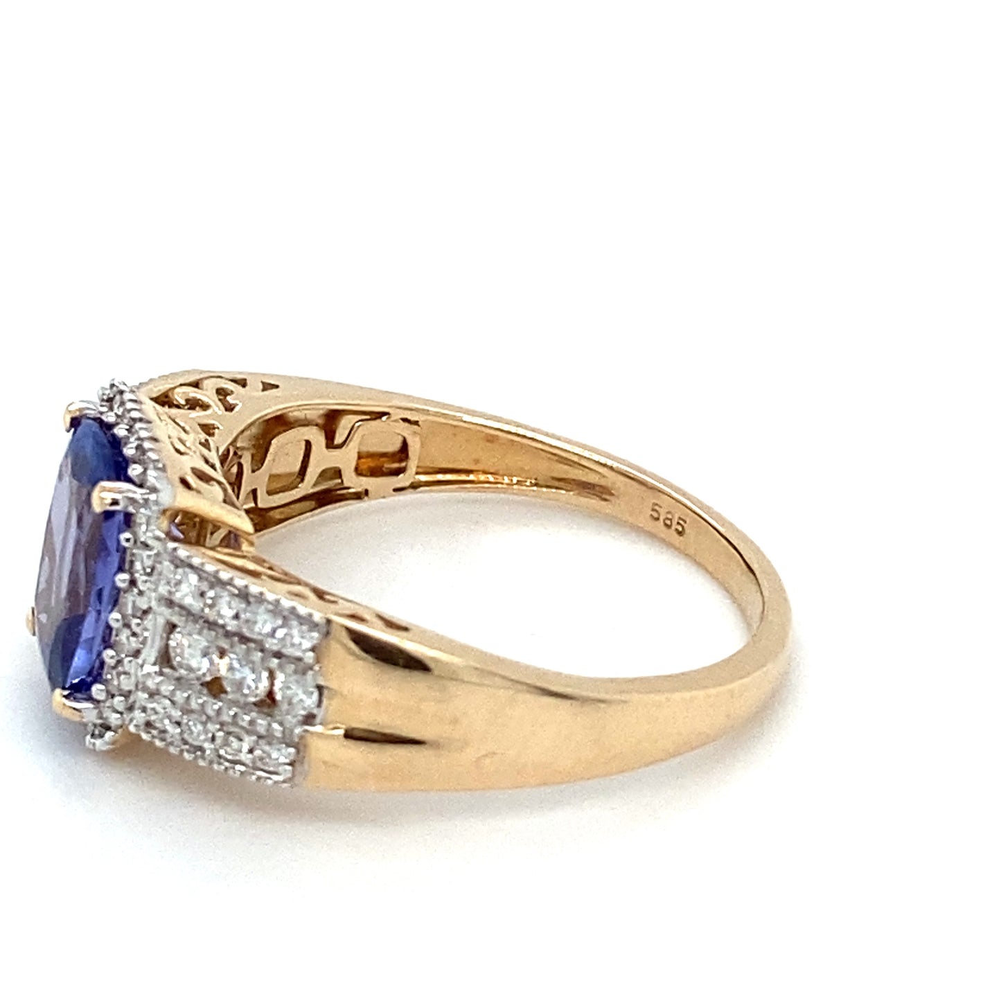 Edelstein Ring Goldring RG.60 Diamant 14K Gelbgold