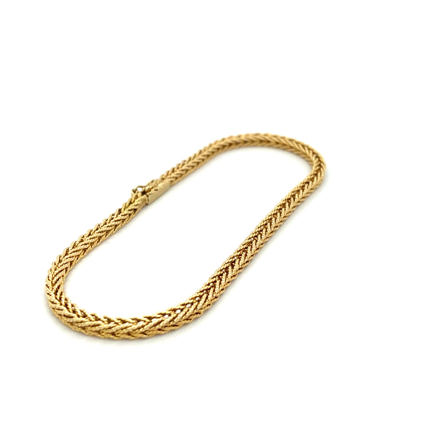 Schlangenarmband Zopf Armband Goldkette 19,5cm x 3mm 14Karat Gelbgold