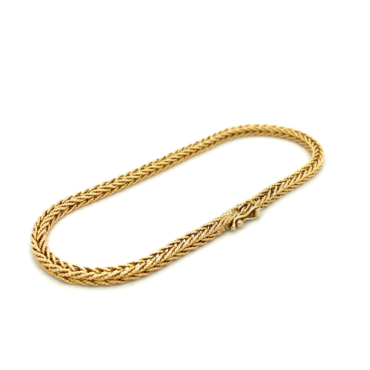 Schlangenarmband Zopf Armband Goldkette 19,5cm x 3mm 14Karat Gelbgold