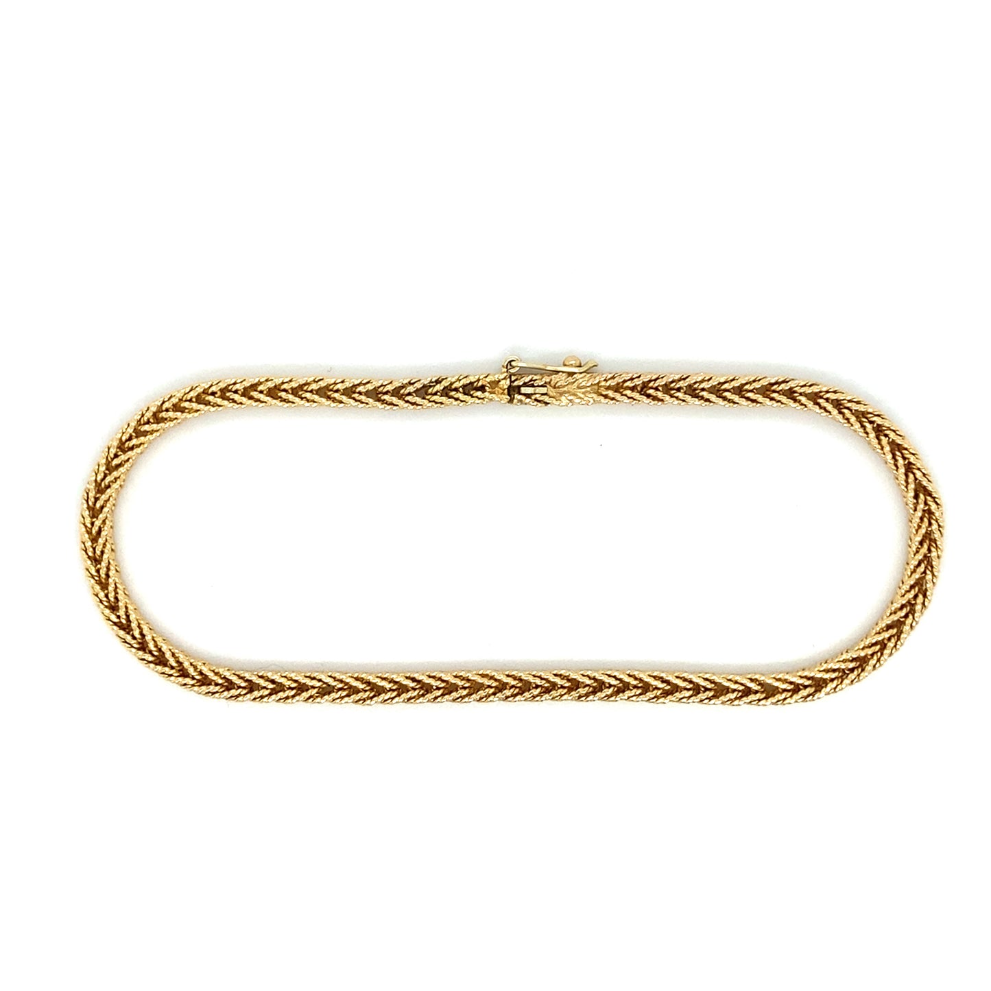 Schlangenarmband Zopf Armband Goldkette 19,5cm x 3mm 14Karat Gelbgold