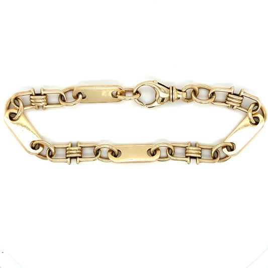 Massives Steigbügelarmband 23cm x 7,5mm 14Karat Gelbgold