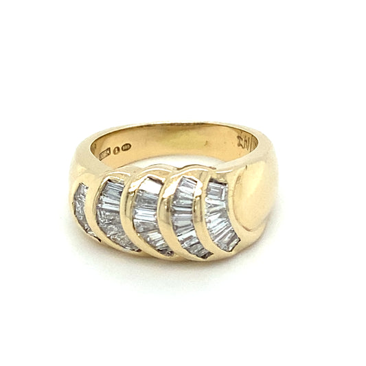 Baguettebrillanten Goldring 585er Gelbgold 14Karat Ring RG.53 Diamanten