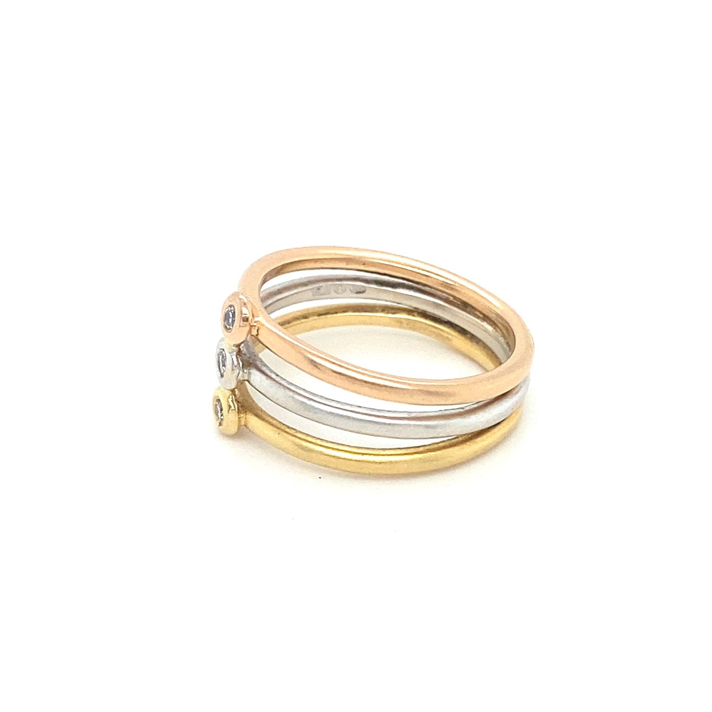 Tricolor Ring RG 55 18K Mehrfabiges Gold