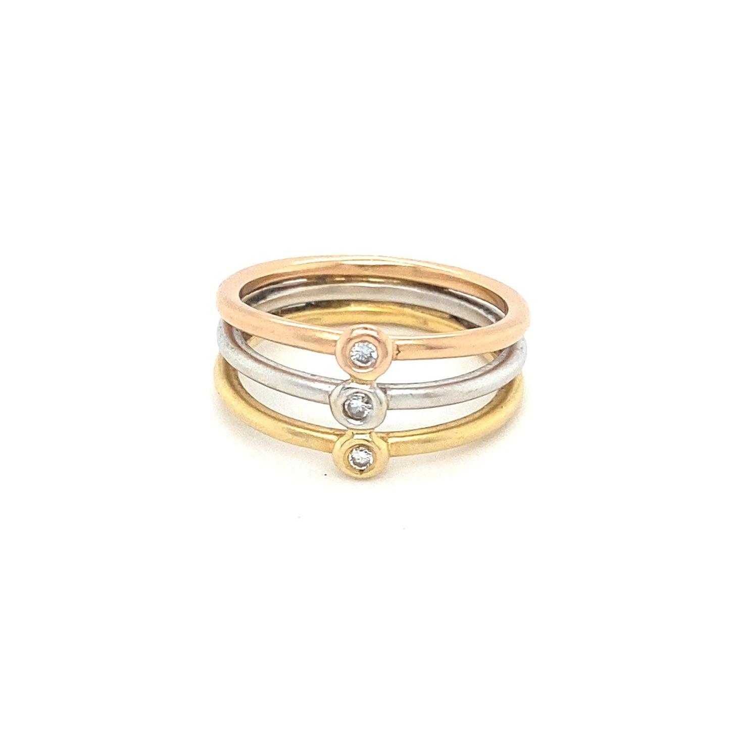 Tricolor Ring RG 55 18K Mehrfabiges Gold