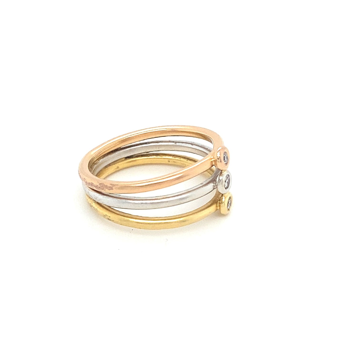 Tricolor Ring RG 55 18K Mehrfabiges Gold